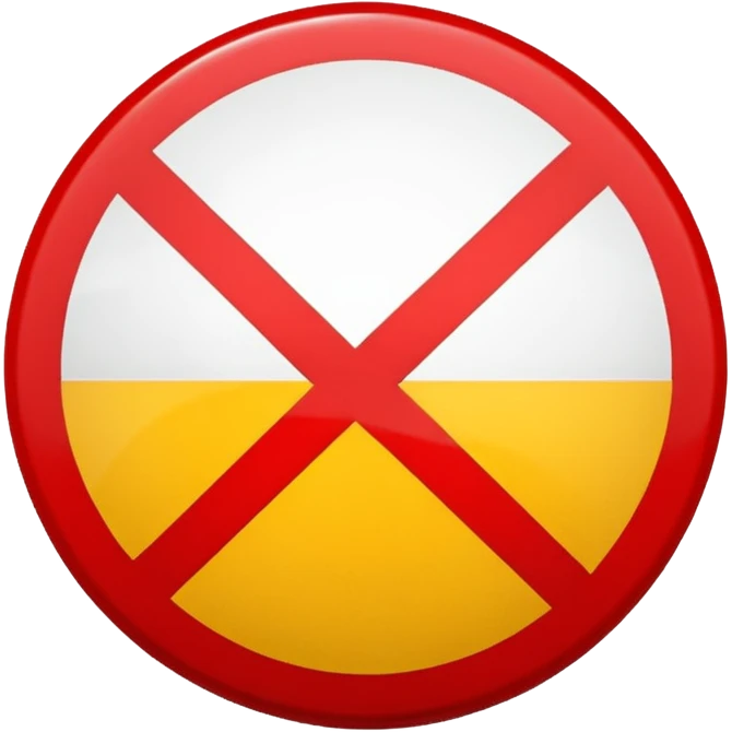 um circulo vermelho com uma barra transversal, semelhando a um simbolo de proibido, semelhante as placas de transito emoji