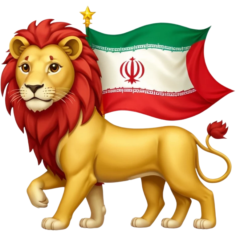 پرچم شیرخورشید ایران emoji