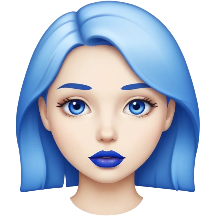 A girl with blue  lips emoji