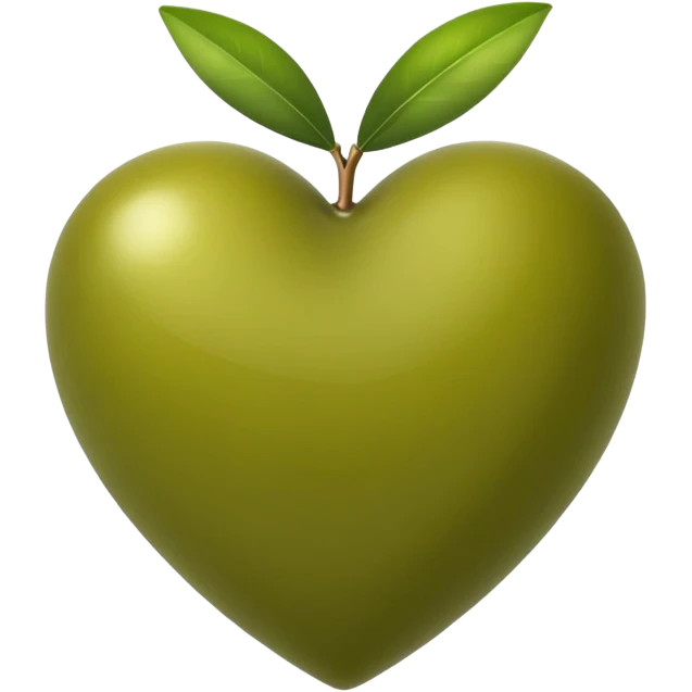 green olive heart emoji