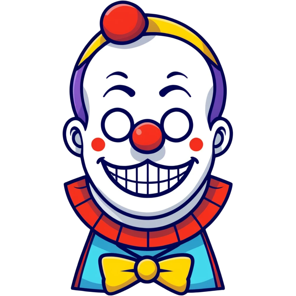 Square wearing a clown emoji