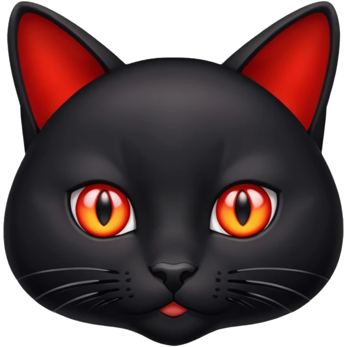 black cat with red eyes emoji