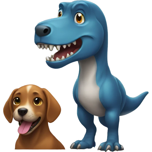 Trex and dog emoji