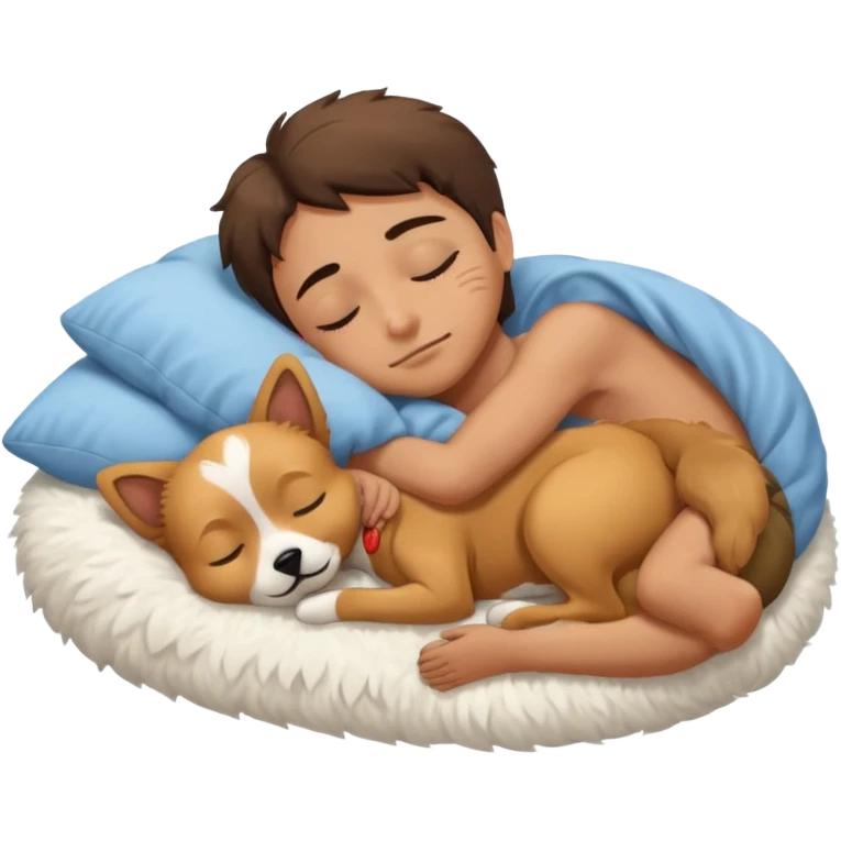 Durmiendo con un perrito emoji