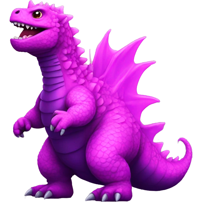 Cute pink purple Godzilla  emoji