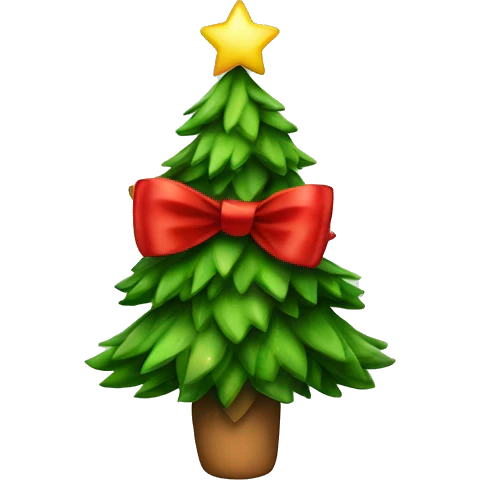 Christmas tree with a red bow  emoji