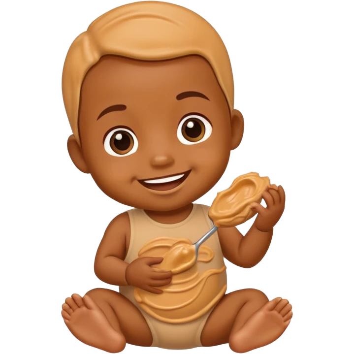 A baby covered in peanut butter emoji