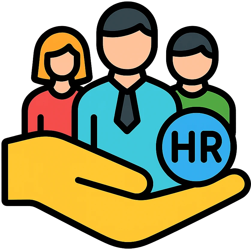 Volio-style icon for HR, highlighting people management, support, or employee care, with clear and simple design emoji