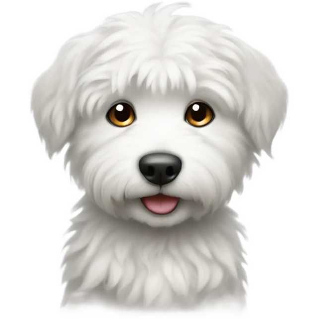 Cute white scruffy puppy emoji