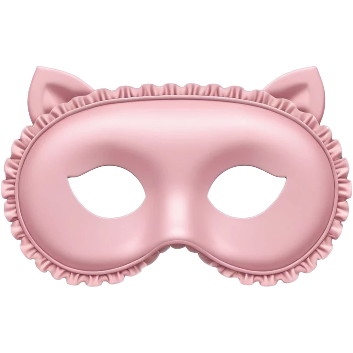 Powder pink sleep mask, satin, frilly, no eyes emoji