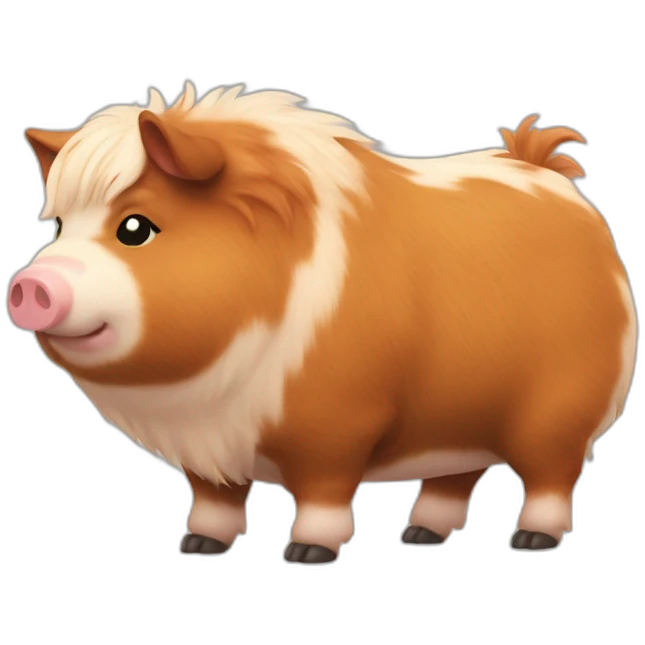 Fatty ginger fluffy kunekune pig emoji