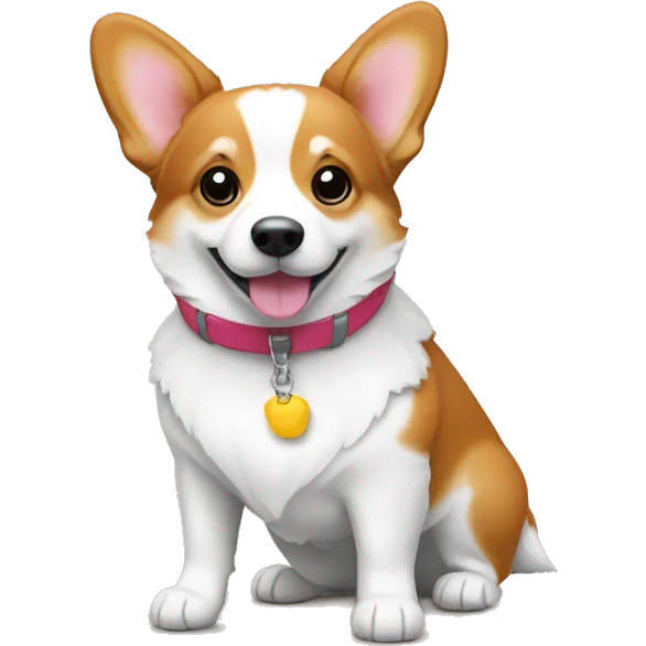 corgi tricolor dog with shopping emoji