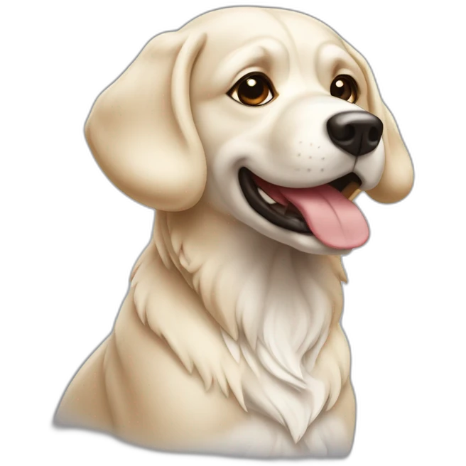 Chien couleur crème entièrement crème emoji