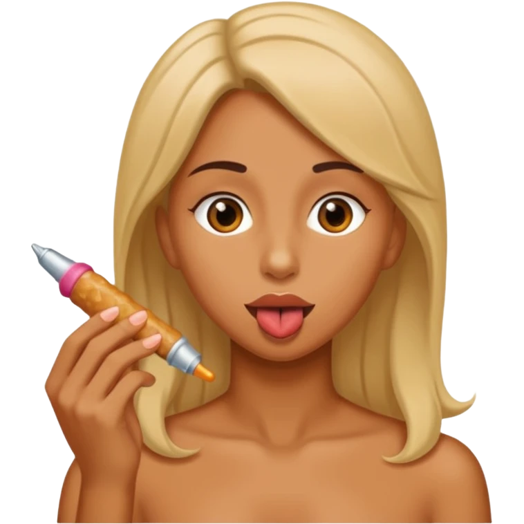 a women sucking a penis emoji