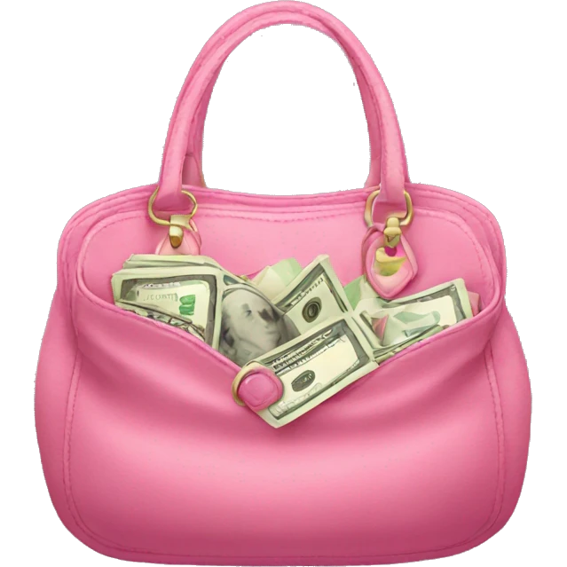 Pink purse filled with money  emoji