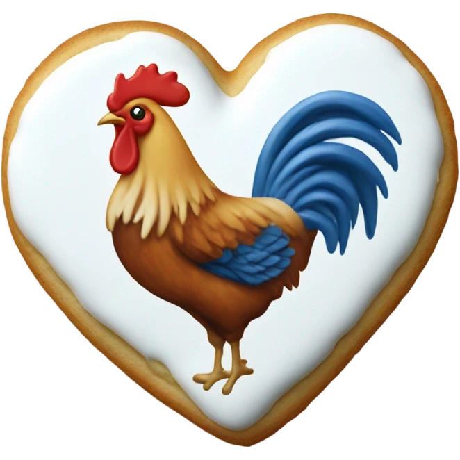 cookie heart with country rooster emoji