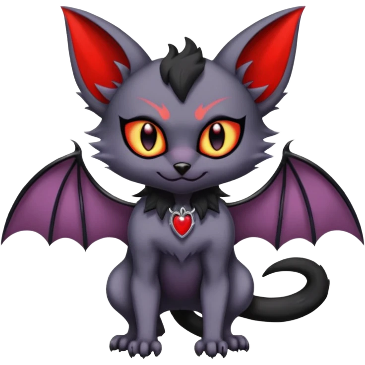 Vampiric Batty Noibat-Litten-Torracat-Lykoi-hybrid-fusion (full body) emoji