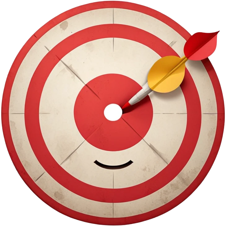 A target or bullseye with a painful face, representing a business pain point emoji