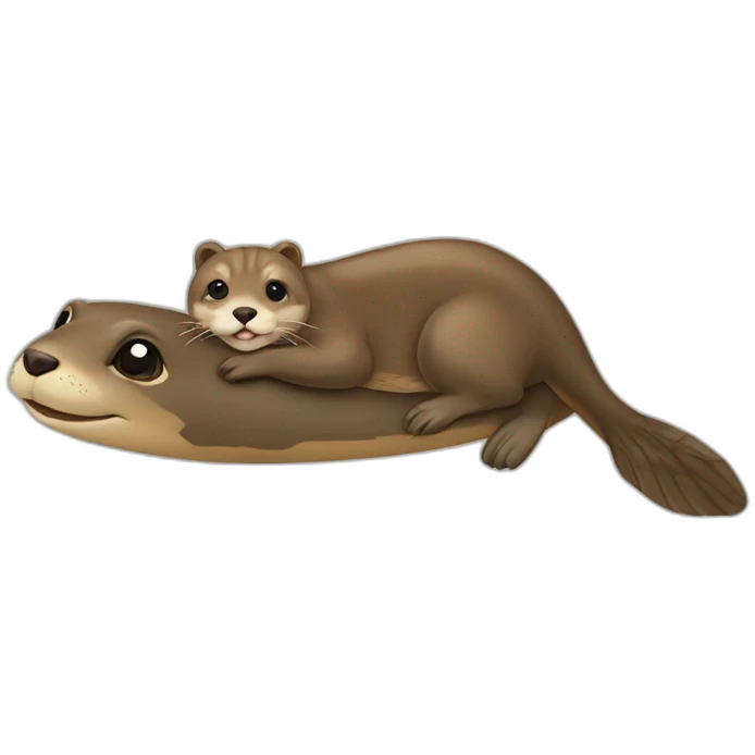 Loutre sur tortue sur chien et sur chat emoji