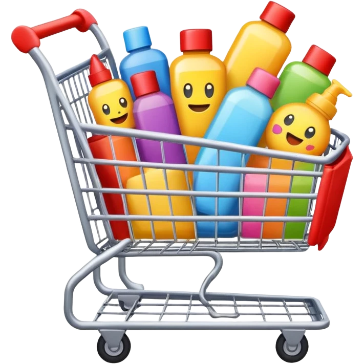 emoji of beauty products are flying into shopping cart
 emoji
