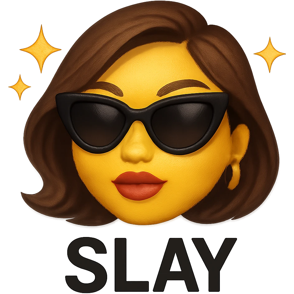 slay emoji, chic and radiant, no background emoji