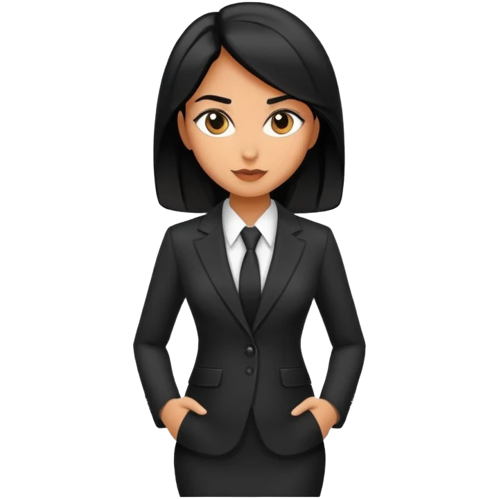 Business woman model, dark features emoji