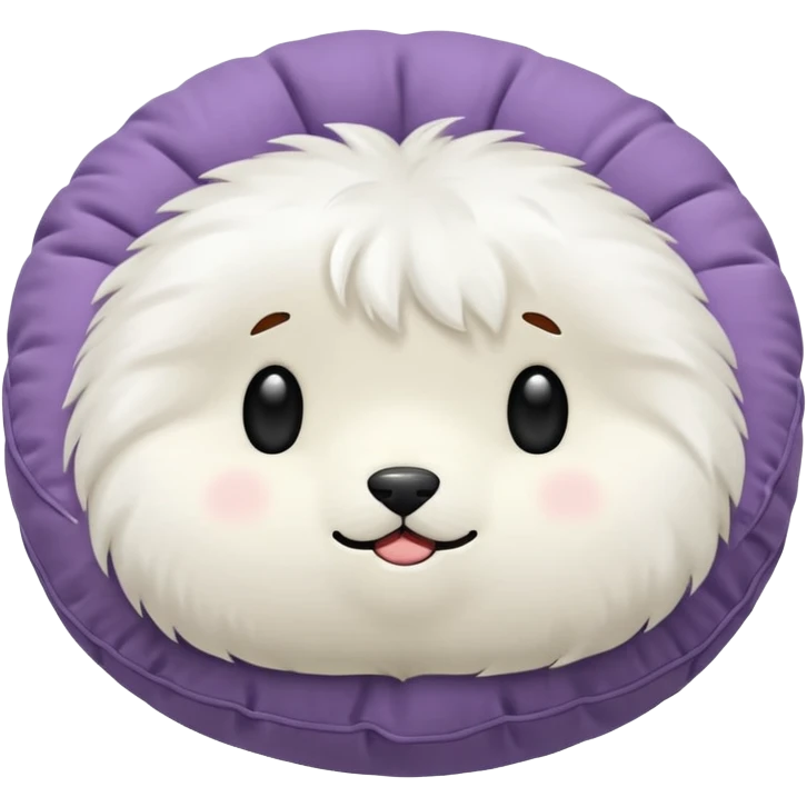 white round pillow made out of fur emoji