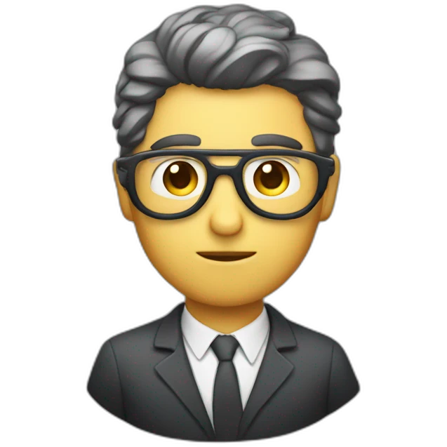 Persona sin pelo en la cabeza con gafas y nariz muy grande emoji