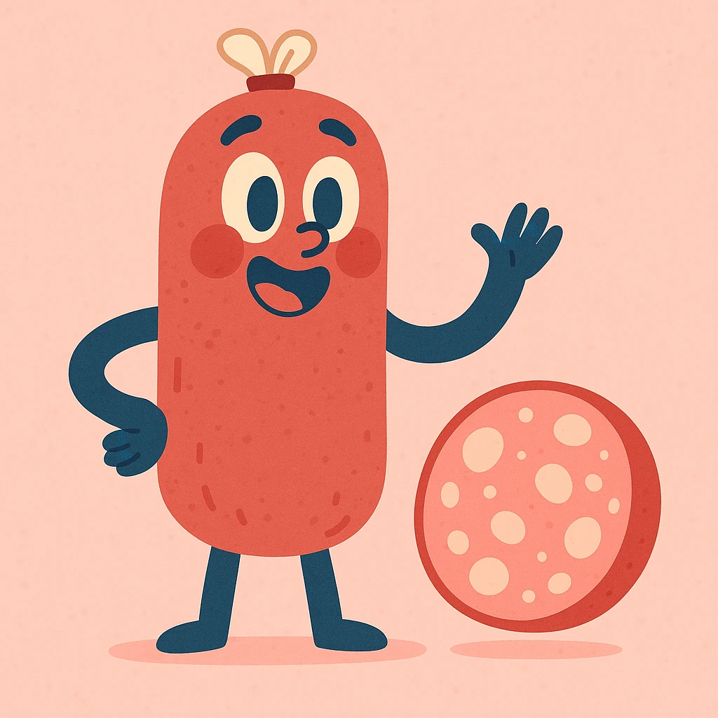 salami, pastel toon style emoji