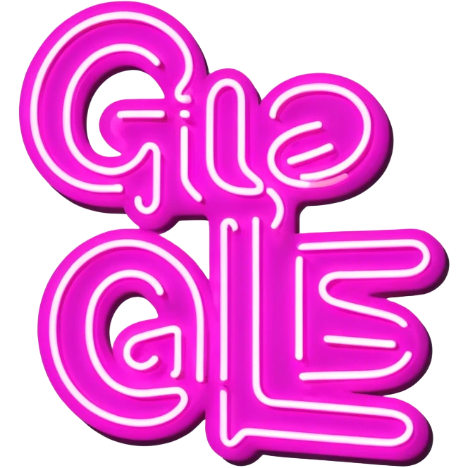 Pink neon sign with the word Giles emoji