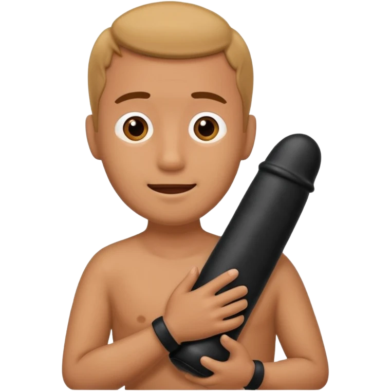 Man hugging a Penis dildo emoji