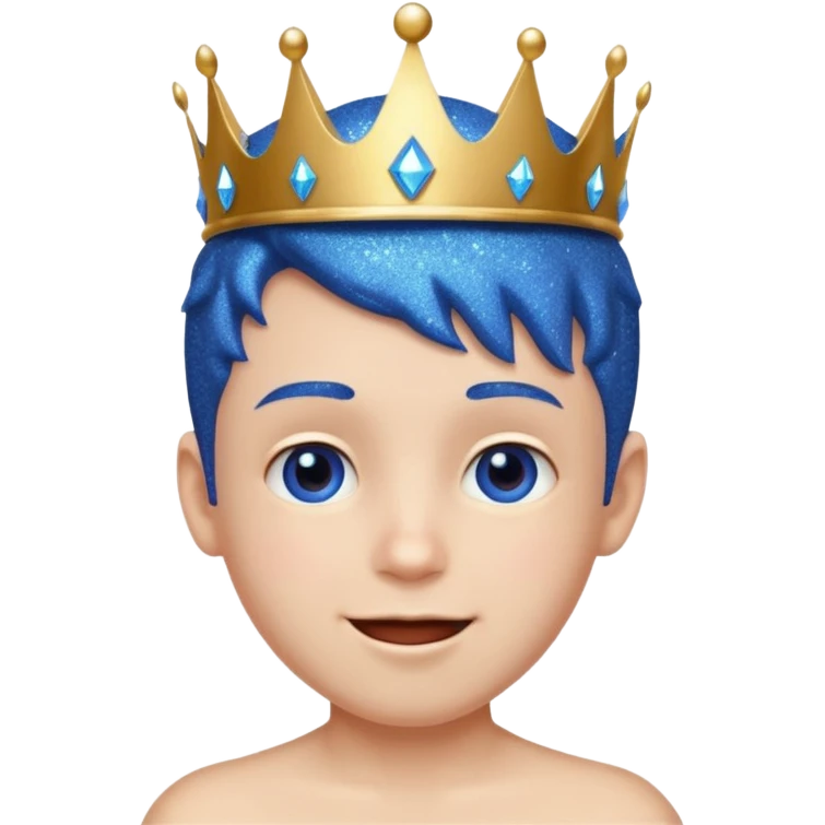 blue Boy happy glitter blue crown emoji