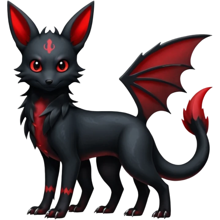  Shiny edgy dark gloomy red gothic cool badass emo-Litten-Umbreon-Salandit-Jolteon-fusion emoji