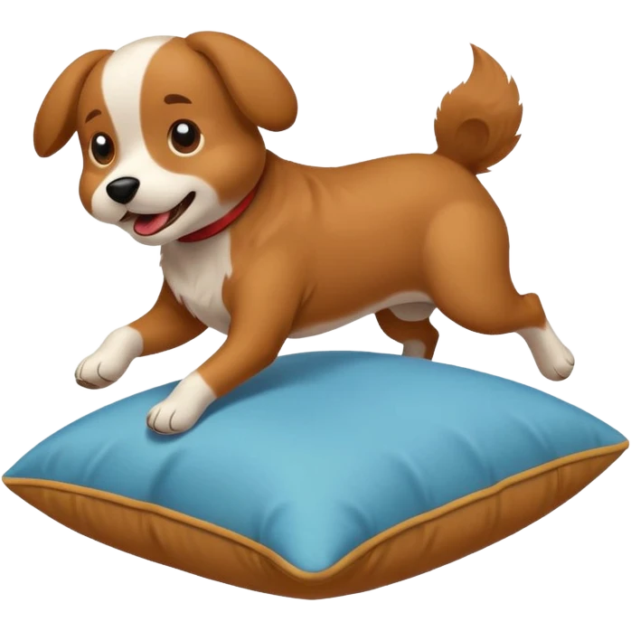 A dog humping a pillow emoji