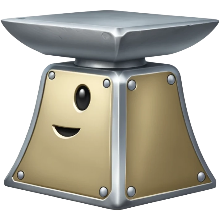 Silver anvil with face emoji