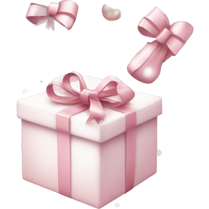 Light pink Christmas gifts under a white Christmas tree  emoji