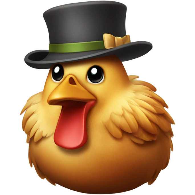 roasted chicken with hat resting on top emoji