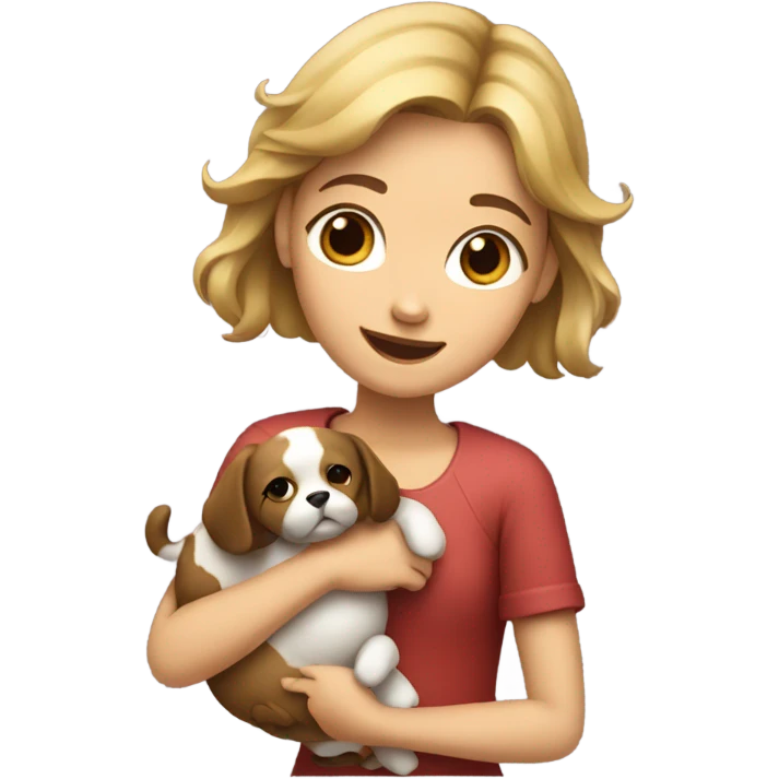 Girl with bolonka dog emoji