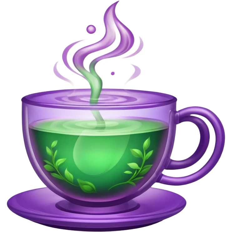Berry green tea in a steaming cup emoji