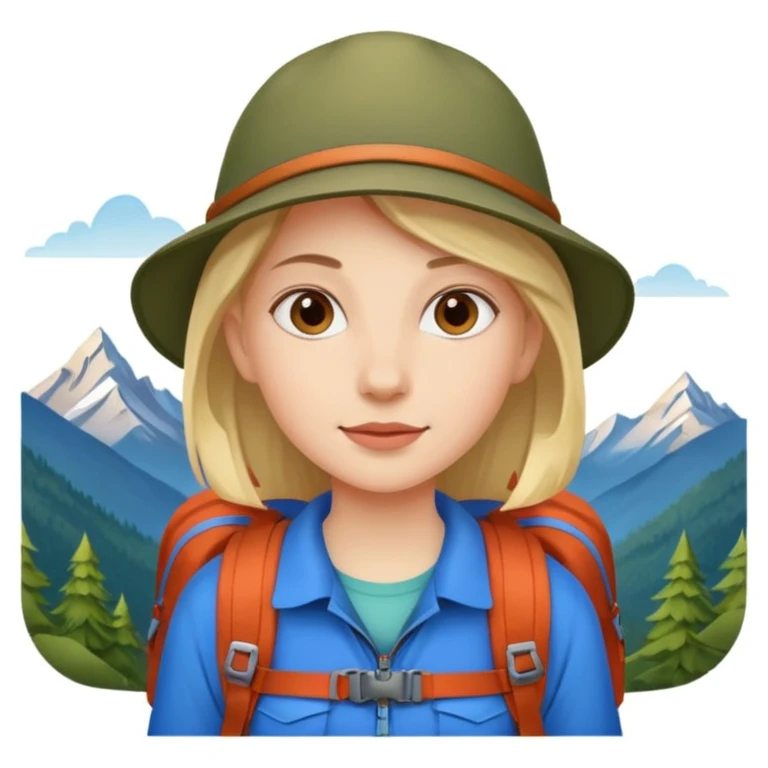 girl back packing mountains background  emoji