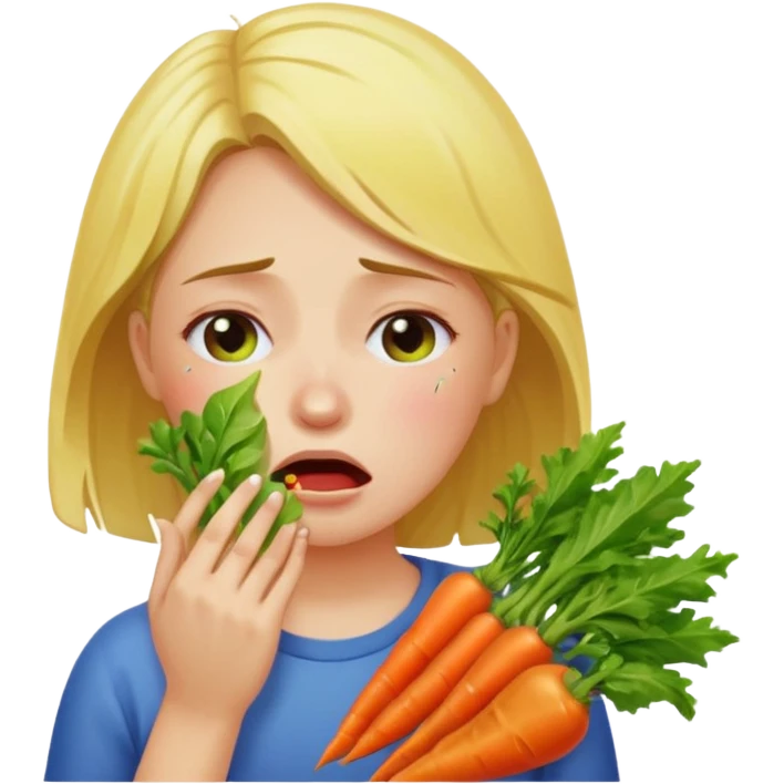 девушка ест разные овощи большое разнообразие овощей и плачет emoji