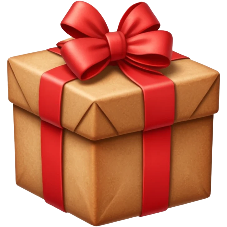 christmas gift with cinnamon sugar color and red bow emoji