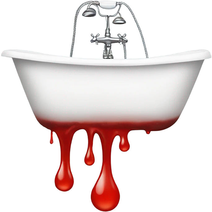red water dripping from bath tub emoji