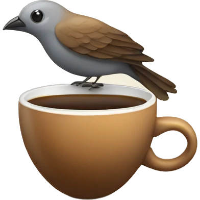 bird with a coffe emoji