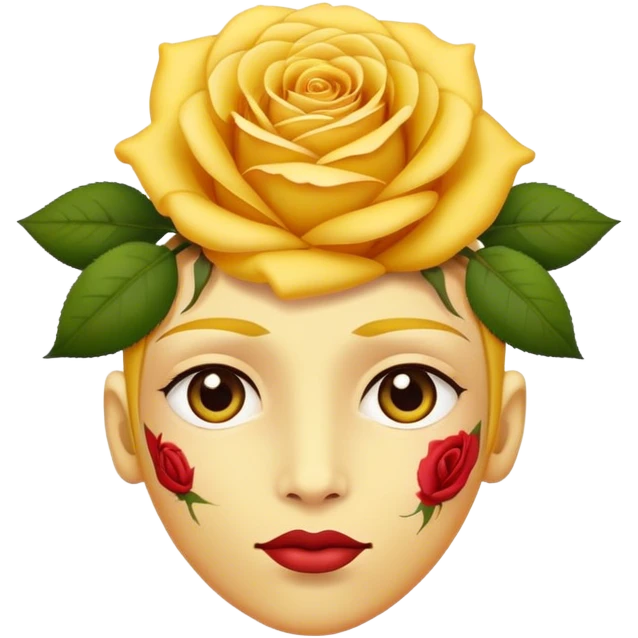 yellow face with a rose in head emoji