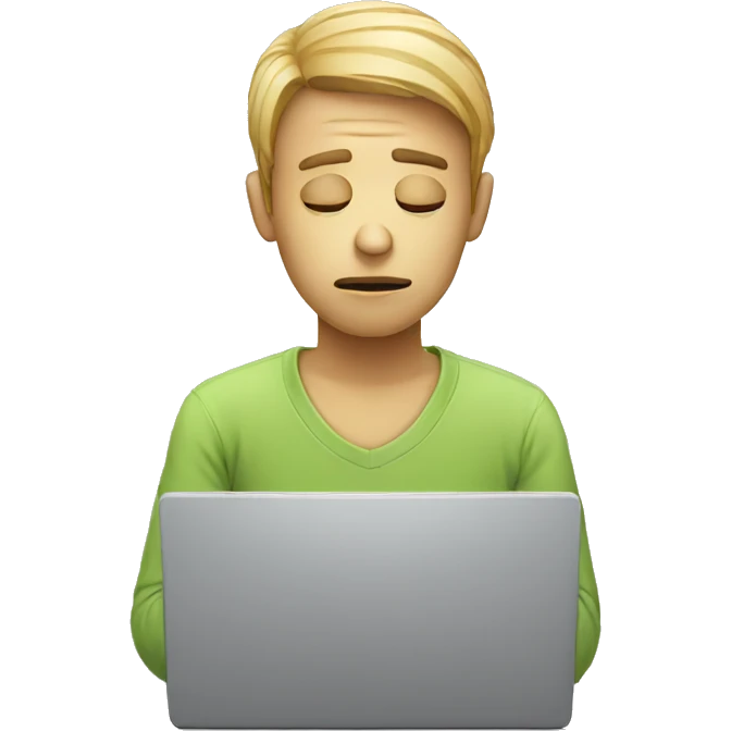 sad person with laptop emoji