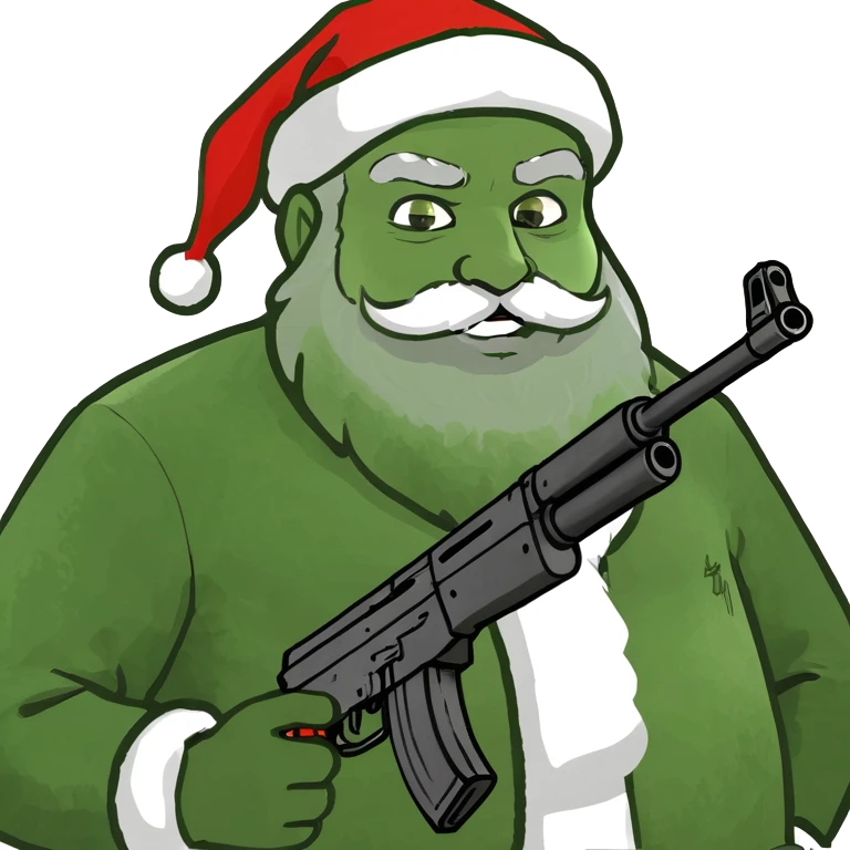 Santa with an AK emoji
