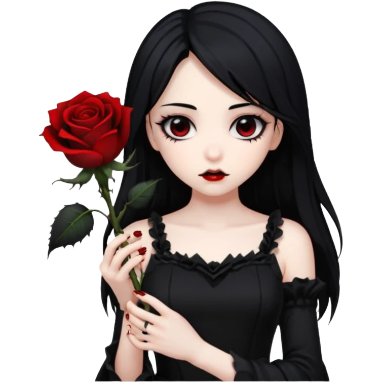 Bloody black rose anime gothic emo  beautiful gorgeous cool edgy cute lady emoji