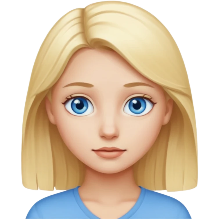Blonde girl with blue eyes  emoji