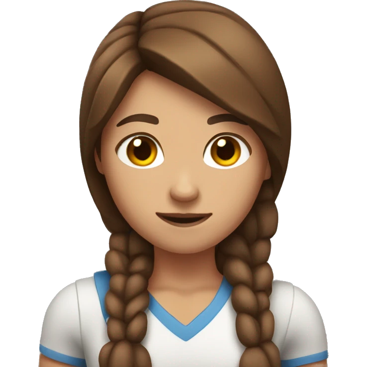 girl with brown hair with muscles on her arm emoji